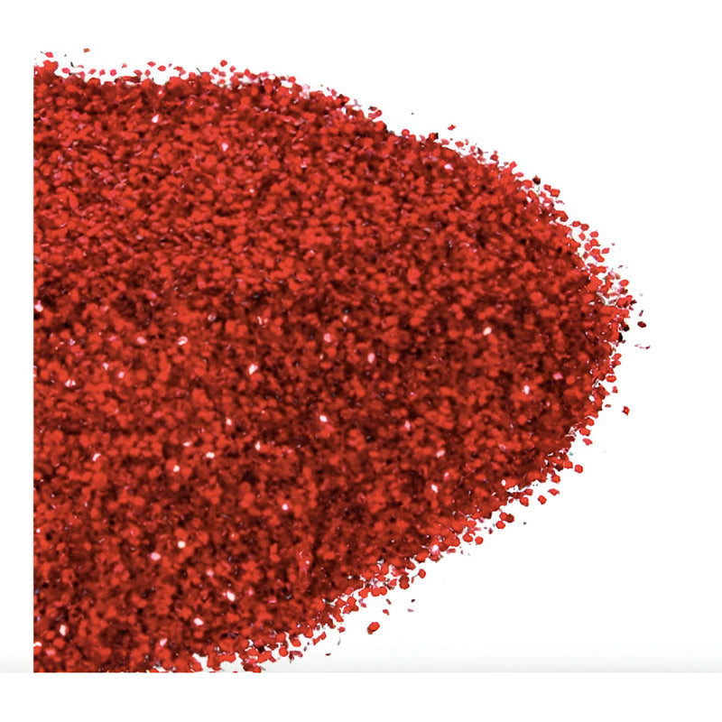 Diamantina #2 Color Rojo Metalico De 0.6mm 12 Piezas De 50gr Rojo