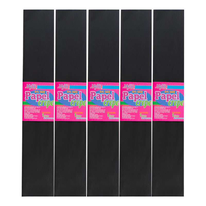 Papel Crepe Color Negro De 50cm X 2m 20 Pliegos Negro Papel Crepe