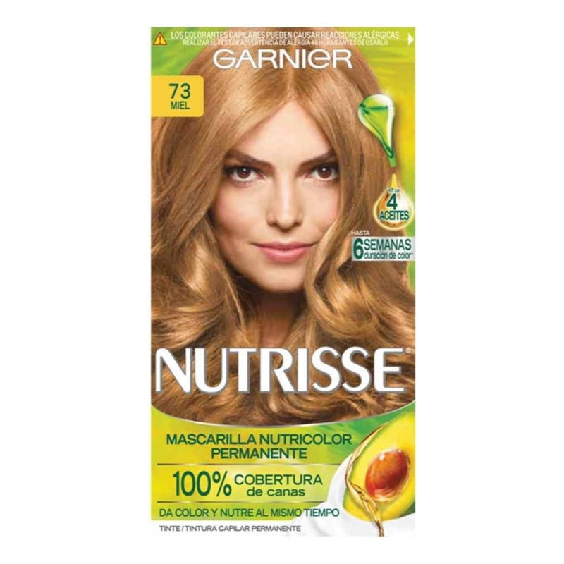 5 Pzas De Tinte Para Cabello Garnier Nutrisse 73 Miel 7/3