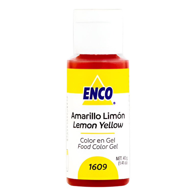 Colorante En Gel Enco Amarillo Limón 40g (2pzs) Amarillo Limon