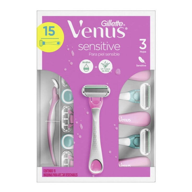 Gillette Venus Sensitive Rastrillo Afeitardesechable 15 Pzas