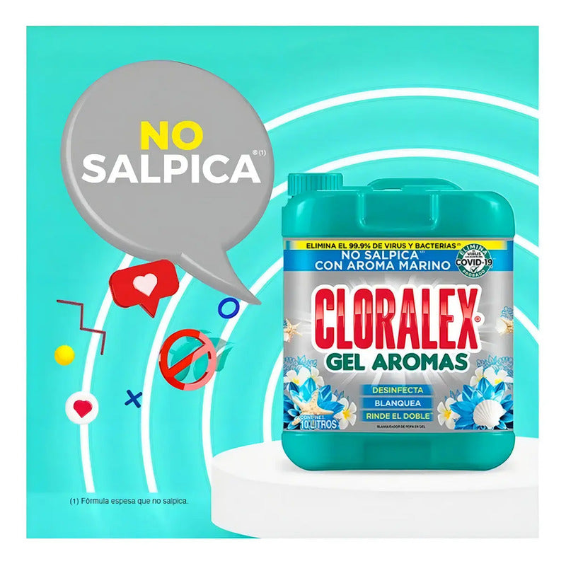 Blanqueador De Ropa En Gel Cloralex Aromas Marino 10 L