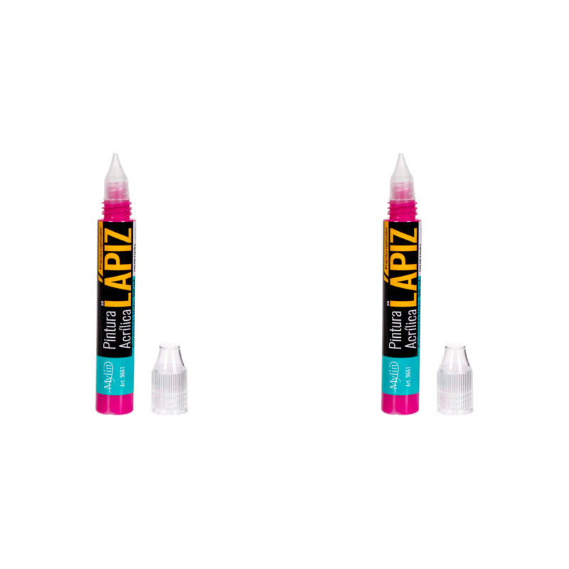 Pintura Acrílica En Lápiz Color Fiusha 2 Piezas De 30ml Fucsia