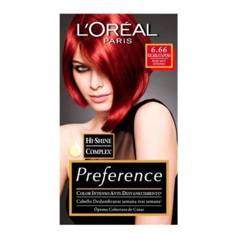5 Pz Tinte Para Cabello L'oréal Paris Preference 6.66 Escar 6.66