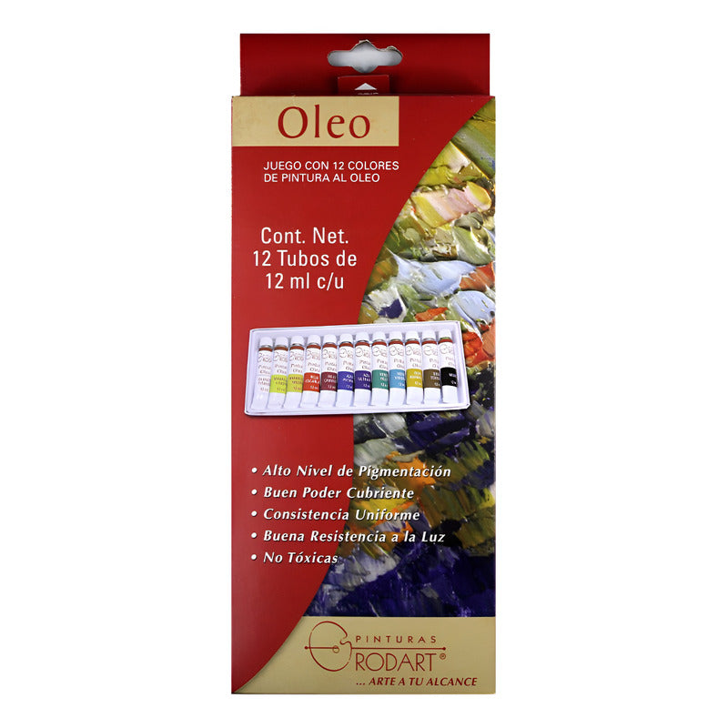 Pintura Oleo Rodart 12pzs Tubo 12ml Estudiante