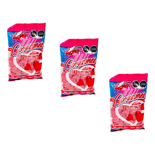 Acidul Gomitas De Corazón Rojo Grande 1 Kg (3 Piezas)