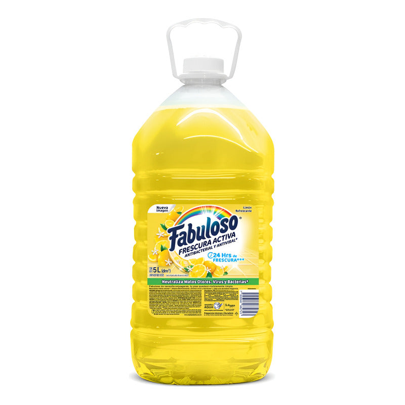 Limpiador Líquido Fabuloso Frescura Activa De Limón 5 Litros Multisuperficies