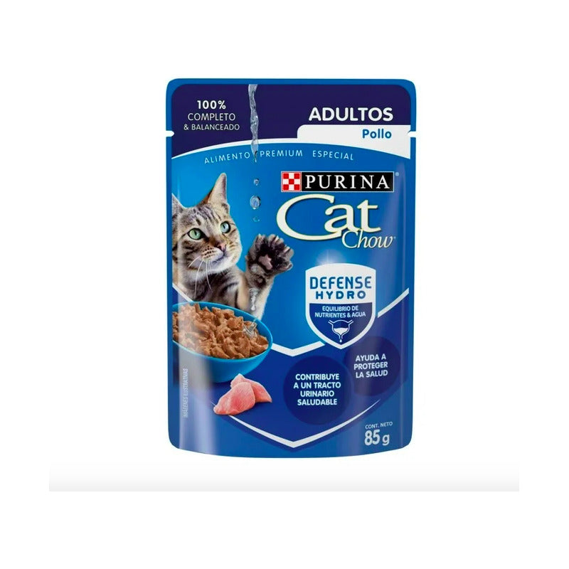 Alimento Para Gato Cat Chow Pollo Adultos 6 Sobres De 85 G