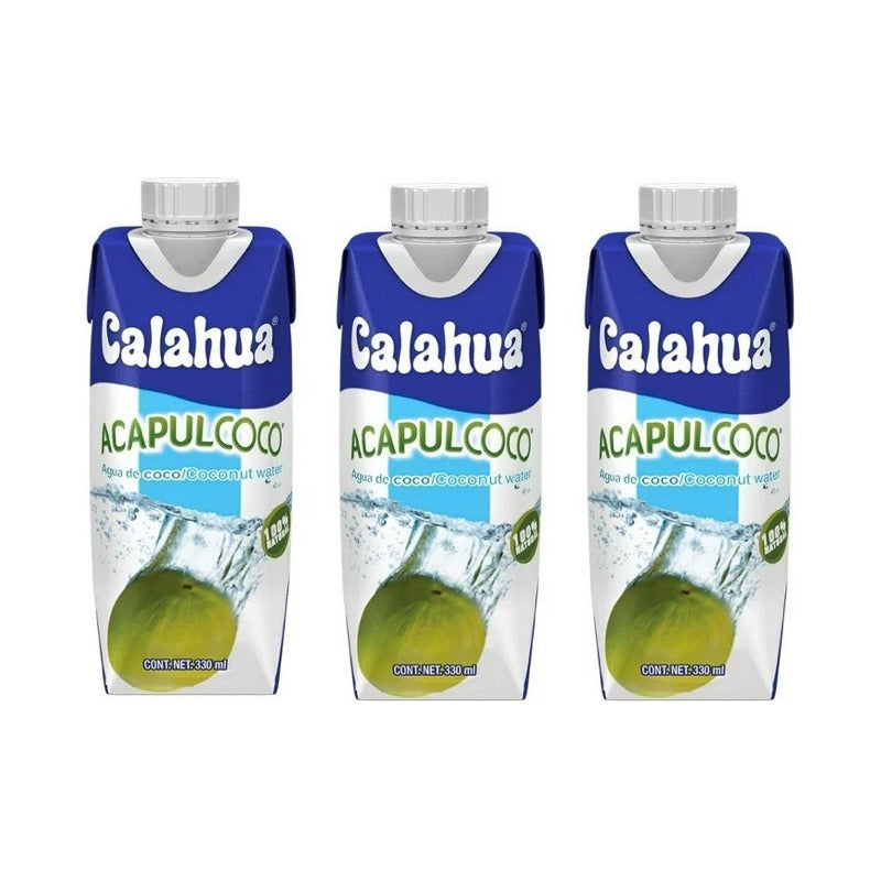 Agua De Coco Calahua Acapulcoco 6 Piezas De 330ml