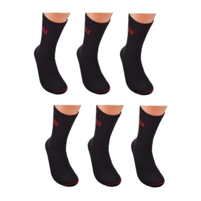 Calceta Wilson Extra Comfort Unitalla Negro 6 Pares Negro Unitalla
