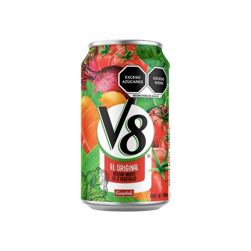 Bebida De 8 Verduras V8 El Original Campbells 24 Pz De 340ml