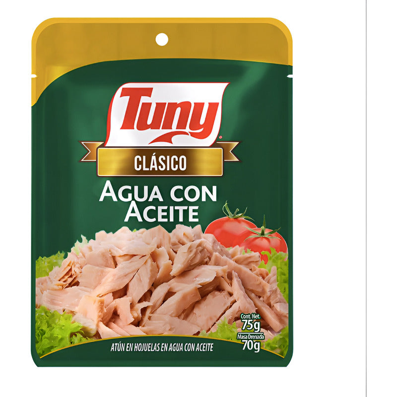 Atún Clasico Agua Con Aceite Tuny 6 Piezas De 75grs