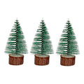 Mini Pino Decorativo Con Base 3 Piezas De 10x5cm Verde