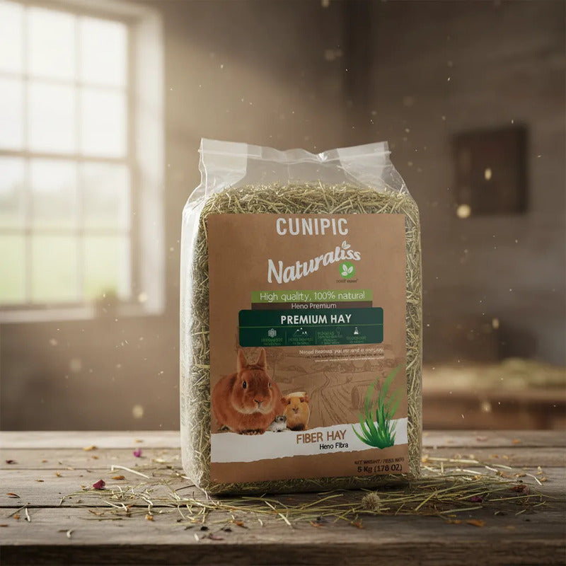 Naturaliss Heno Alto En Fibra Para Pequeños Mascotas, 5 Kg
