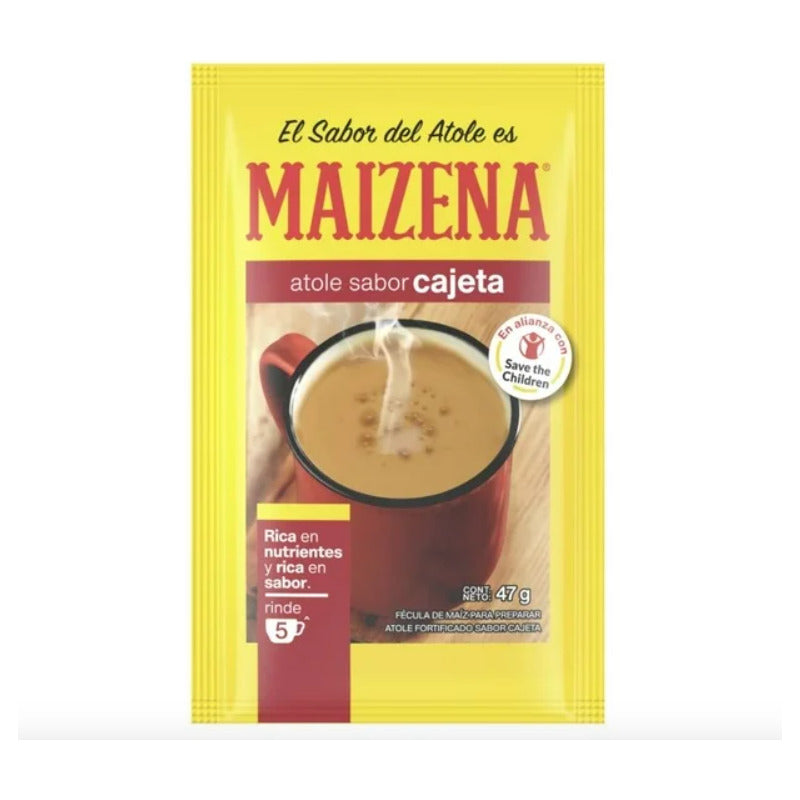 Fécula De Maíz Maizena Atole Sabor Cajeta 6 Piezas De 47gr