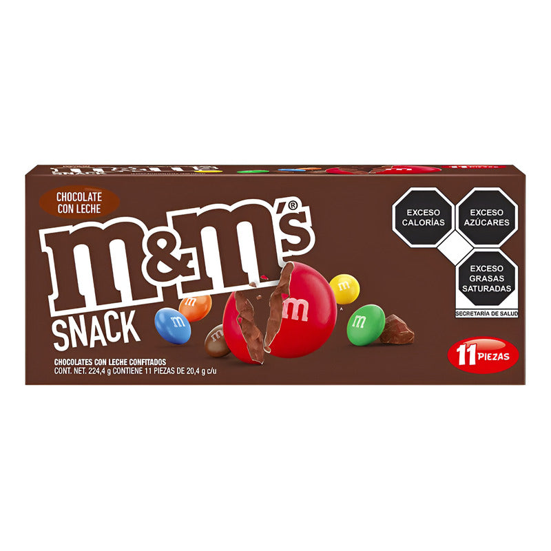 Chocolates M&ms Snack 3 Paquetes Con 11 Sobres De 20,4gr