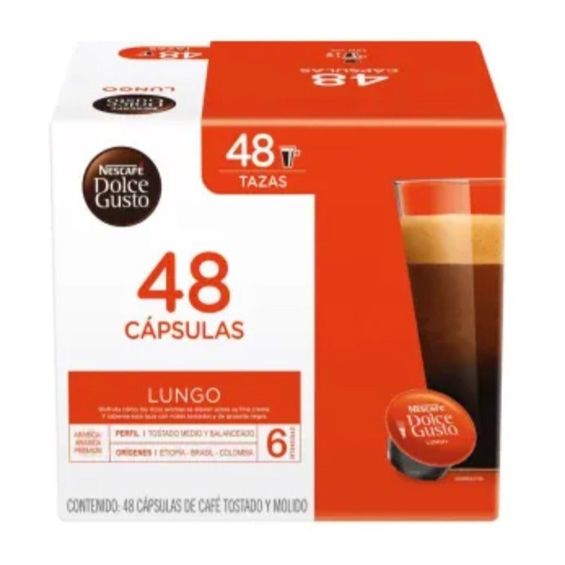 Cápsulas De Café Dolce Gusto Nescafé Lungo 48pzas