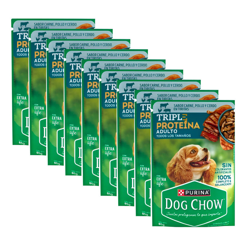 Alimento Para Perro Dog Chow Adulto Triple Carne 9pz De 85g