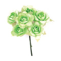 Ramito Rosas De Papel Color Verde X6 De 10cm 3 Piezas Verde