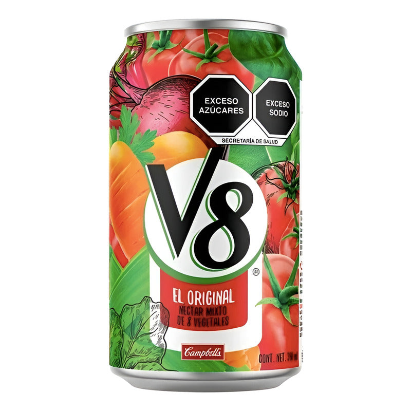 Bebida De 8 Verduras V8 El Original Campbells 12 Pz De 340ml