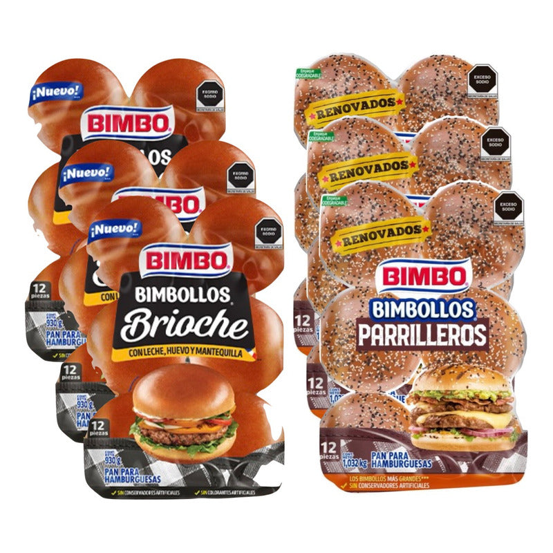 Pan Bimbo Brioche 3bolsas + Pan Bimbo Parrillero 3bolsas