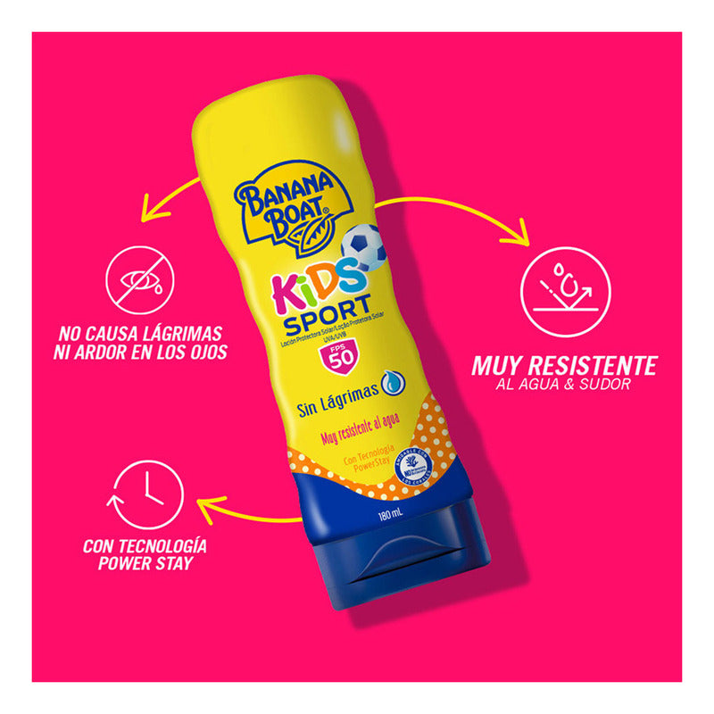 Protector Solar Banana Boat Kids Sport 50 Fps Loción 180 Ml