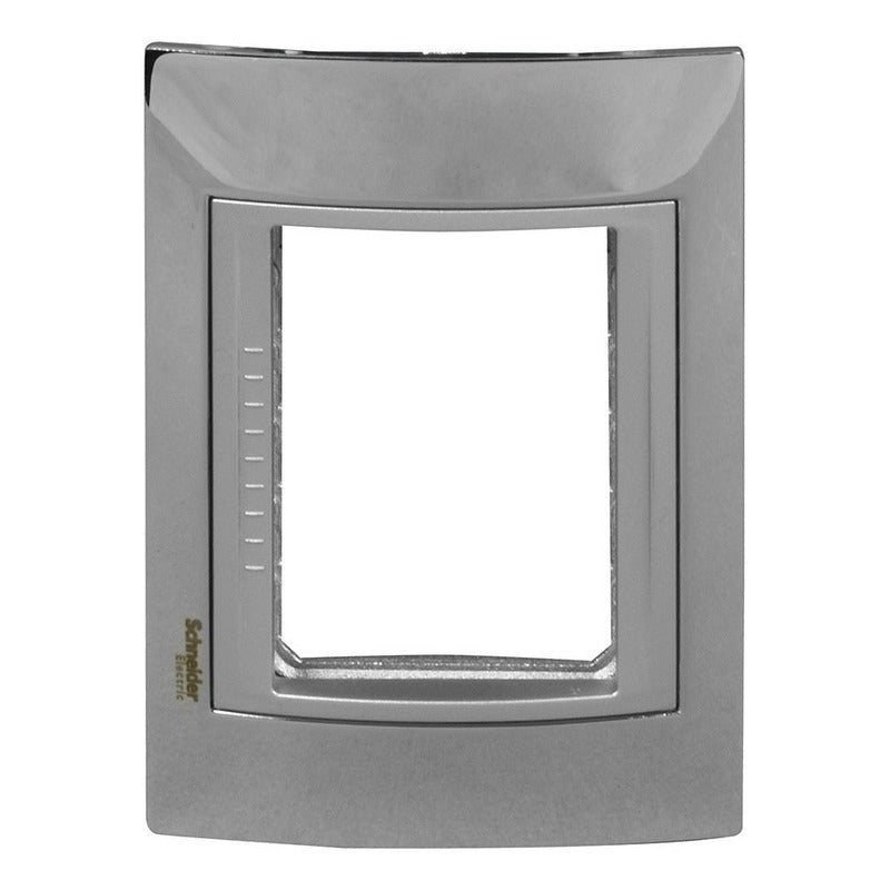 Placa De 3 Módulos Metálica Cromo Brillante 2 Pack Ehp 10 A 127v