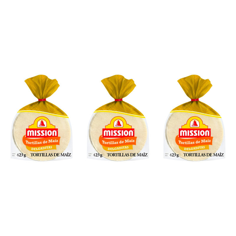 Tortillas De Maíz Mission Delgaditas 3 Piezas De 423gr