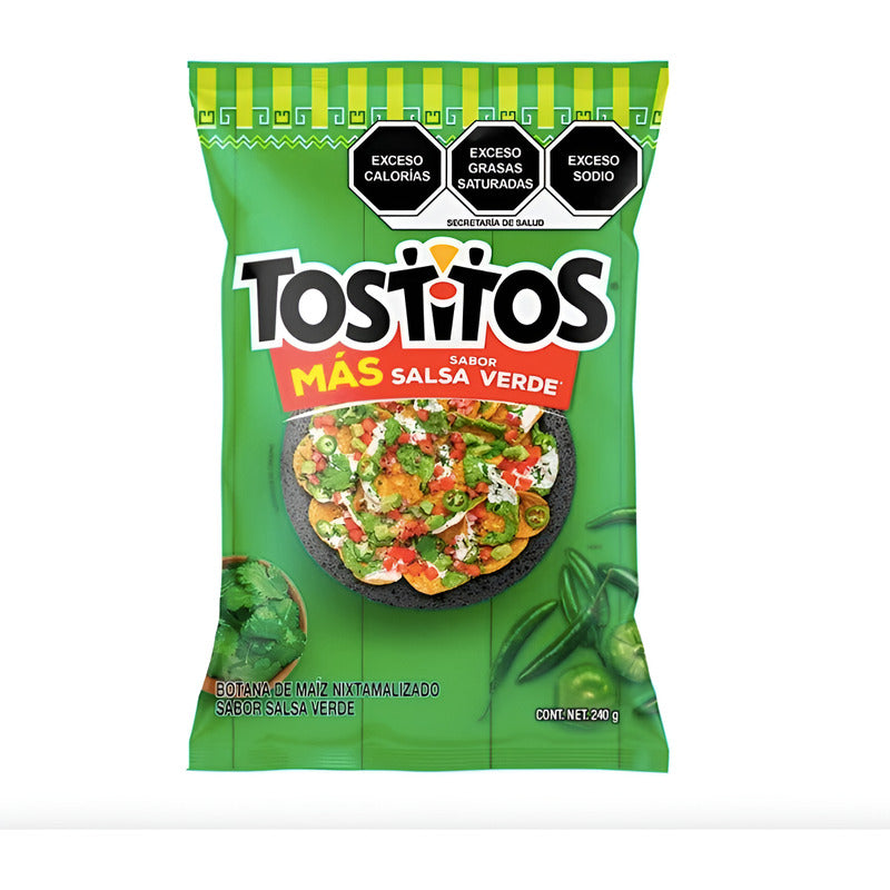 Tostitos Sabor Salsa Verde Sabritas 9 Piezas De 240gr