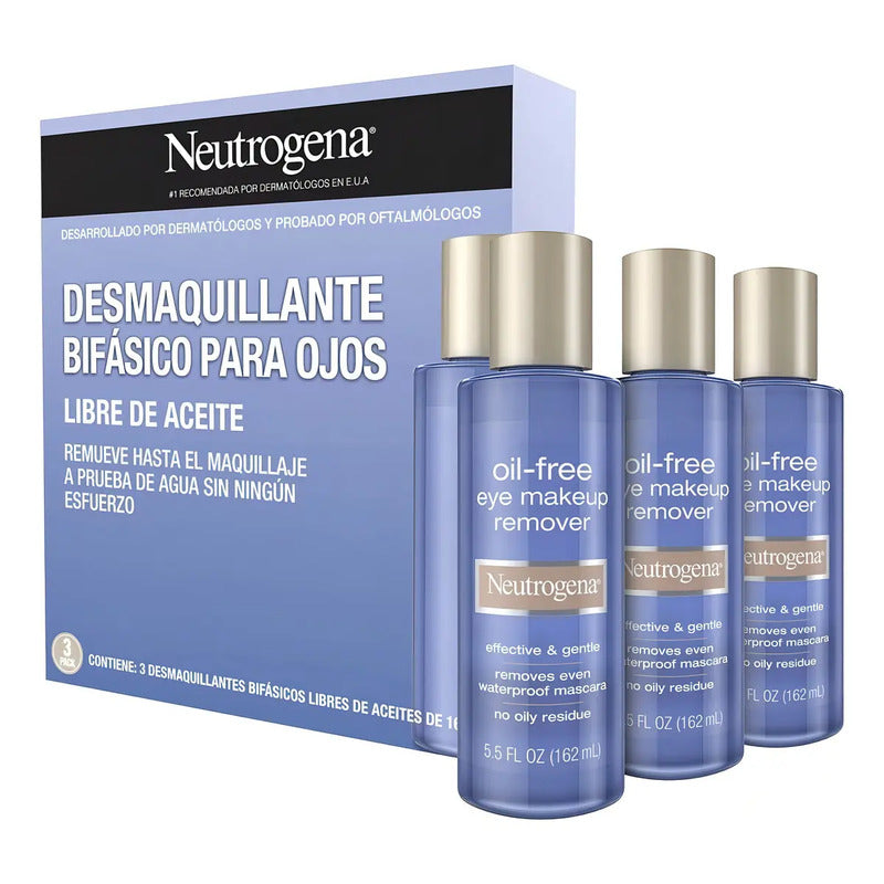 Desmaquillante Neutrogena Para Ojos 3 Pzs De 162 Ml C/u