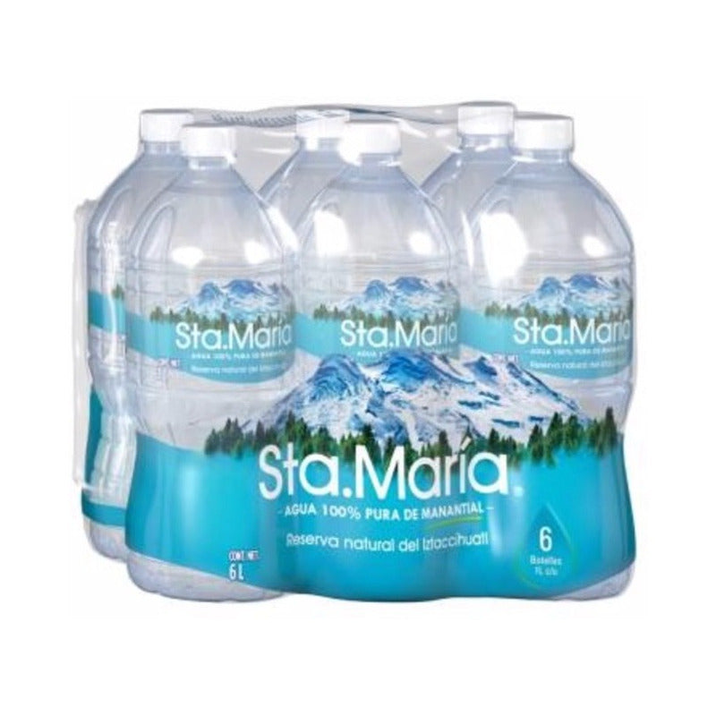 Agua De Manantial Sta. María 6 Botellas De 1 L C/u Ts