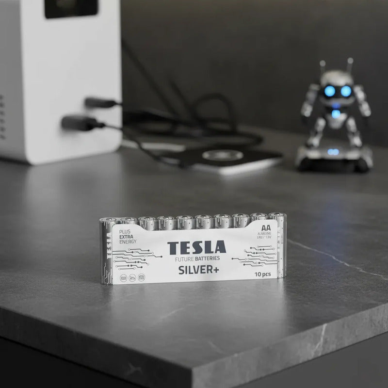 Pilas Alcalinas Tesla Aa Silver+ Paquete 10 Piezas