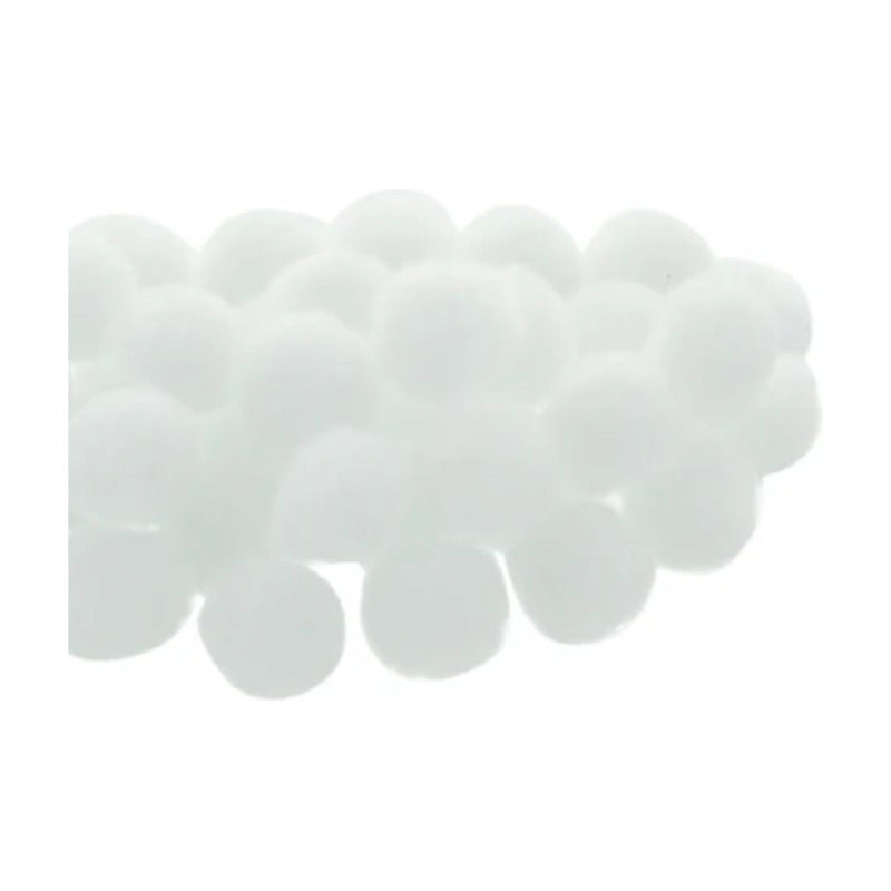 Mercería Pom Poms De 19mm Color Blanco 2 Paq De 100pz