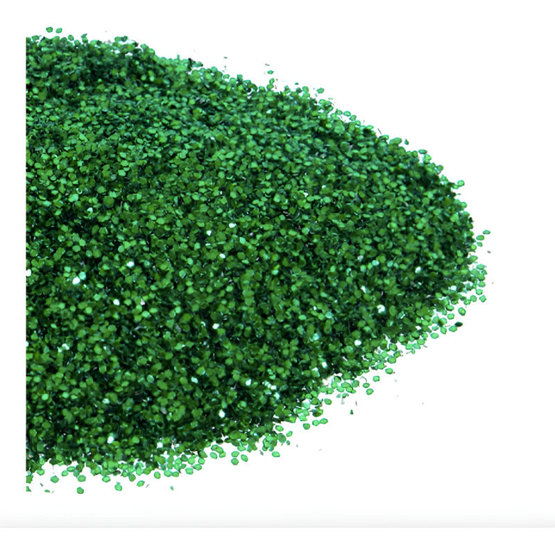Diamantina #2 Color Verde Metalico De 0.6mm 12 Piezas De 50g Verde