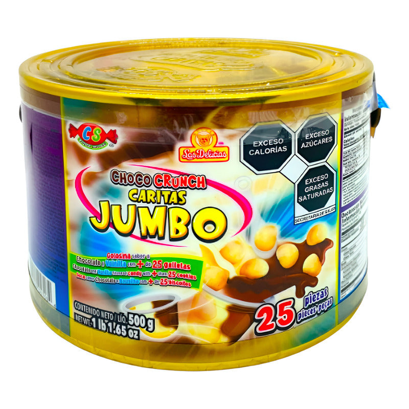 Golosina Choco Crunch Caritas Jumbo 12 Paquetes De 25 Piezas