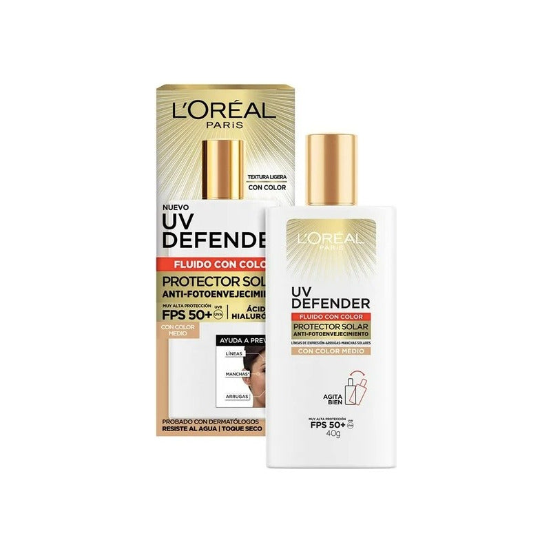 Protector Solar Uv Fps50 L'oréal Paris T Medio 2 Pzs De 40gr