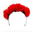Diadema De Flores Color Rojo De 20cm 6 Piezas Rojo