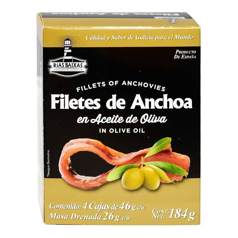Anchoas Rías Baixas En Aceite De Oliva  8 Pzs 184 G S