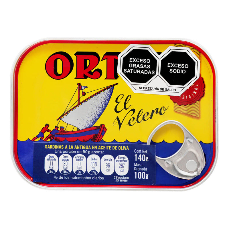 Sardinas En Aceite De Oliva Ortiz 140 Grs (2pzs)