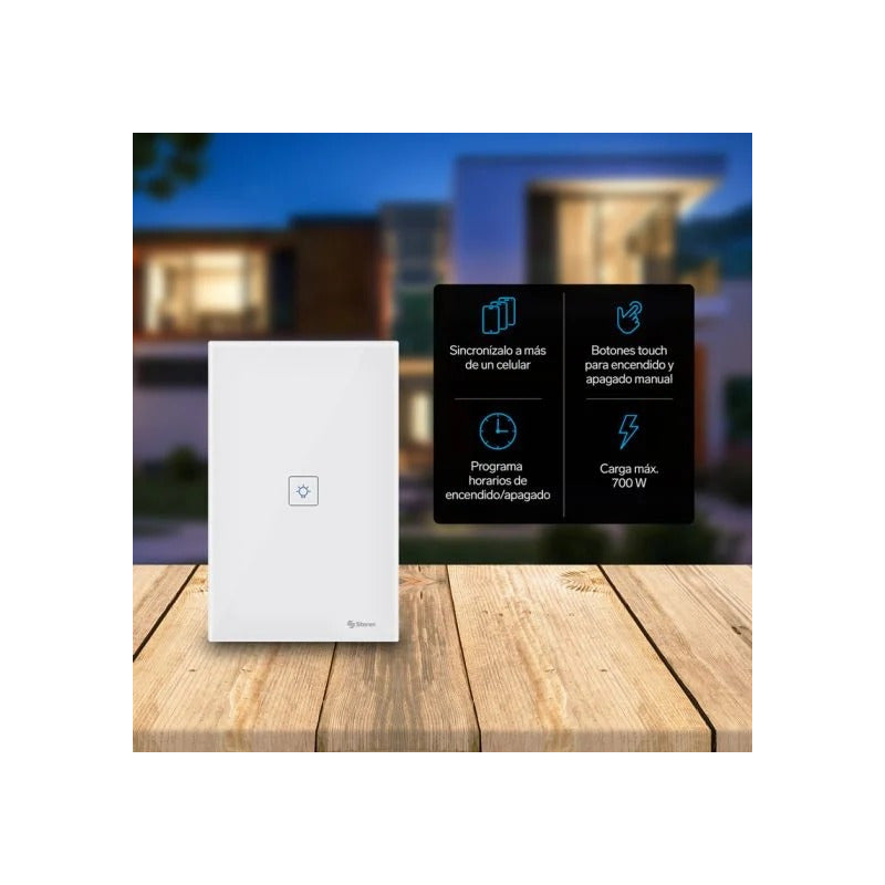 Apagador Wi-fi Touch Color Blanco Steren 10 A 110v Blanco