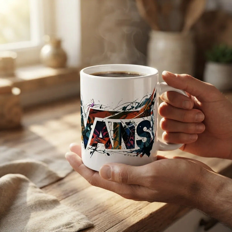 Taza De Cerámica Vans Logo Graffiti 11oz Blanco Vans