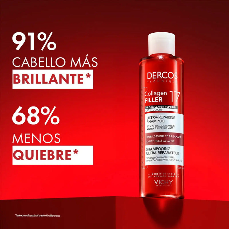 Vichy Dercos Shampoo Ultra Reparador Daño Quebradizo 200ml