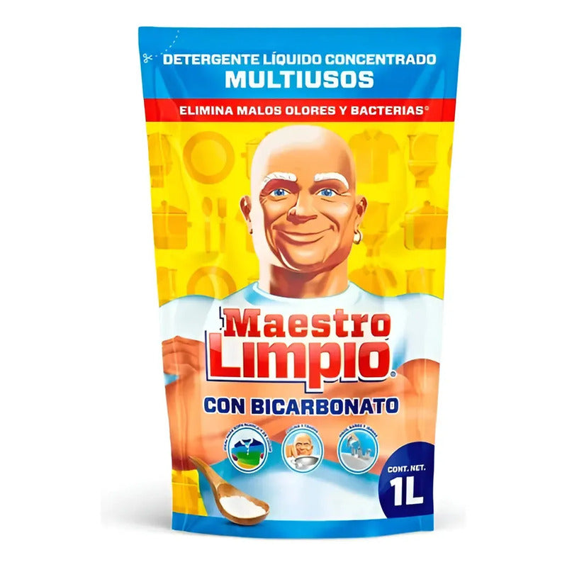 Detergente Líquido Multiusos Pouch Maestro Limpio 1 Lt (4pz)