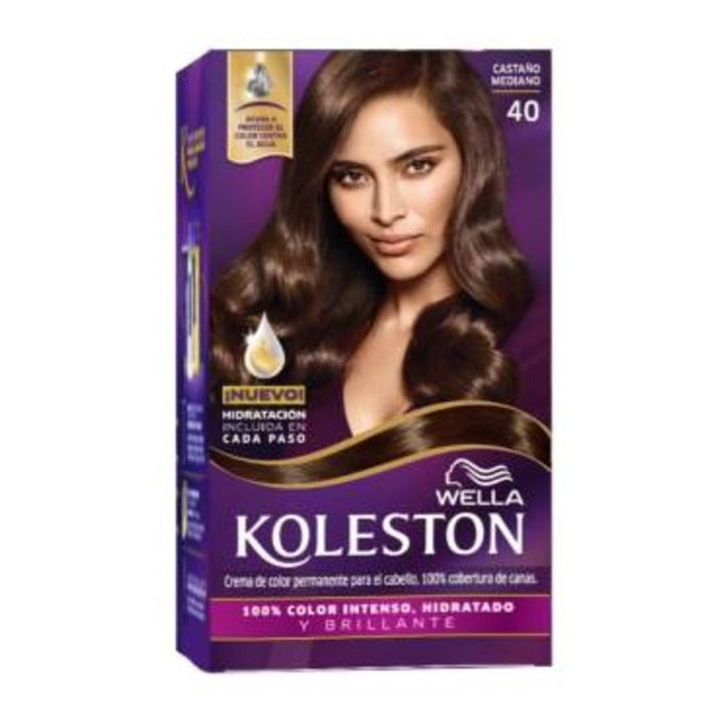 5 Pzas De Tinte Para Cabello Koleston 40 Castaño Mediano 4/0