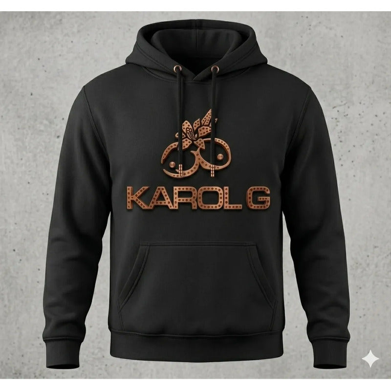 Sudadera Karol G Tropicoqueta M Negro Lisa