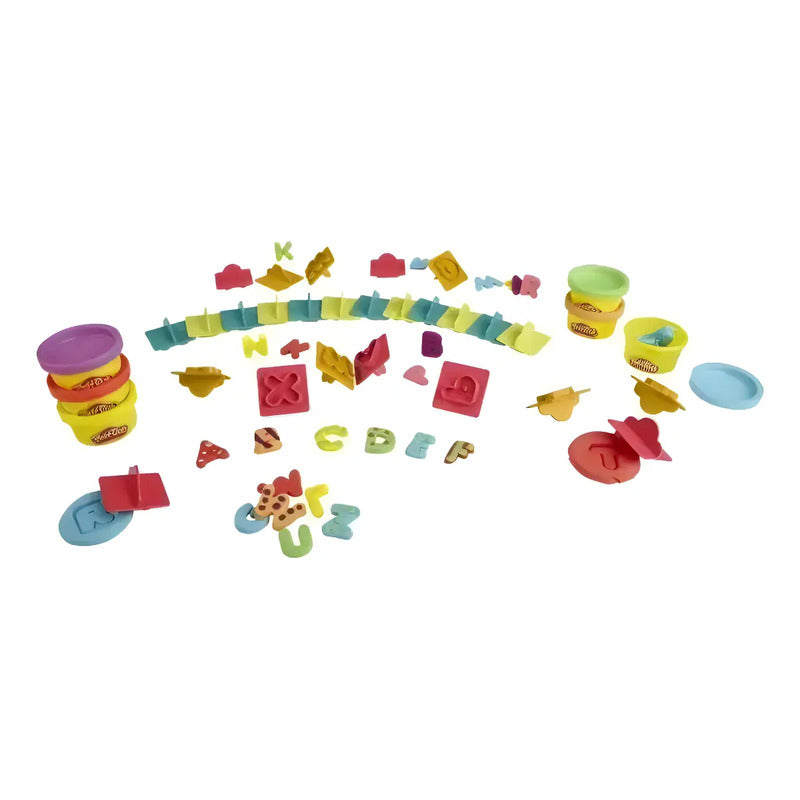 Set De Masas Hasbro Play-doh E8532 Fundamentals Letras Con 26 Sellos Y 6 Latas Multicolor