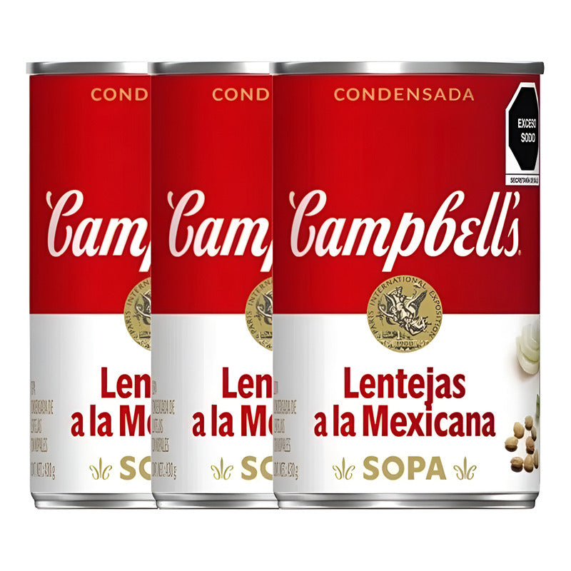 Pack 3 Crema Campbell's Sabor Lentejas 430g