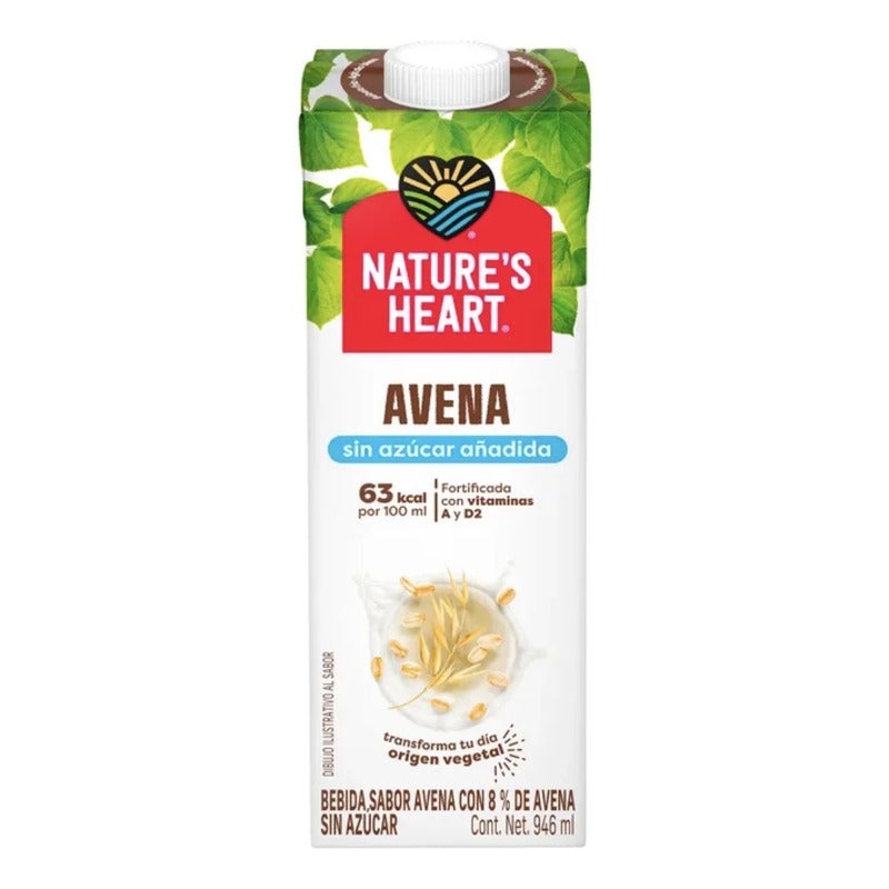 Bebida De Avena Nature's Heart Sin Azúcar 946 Ml (6piezas)