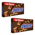 Snickers, Barras De Chocolate, 2 Cajas Con 14 Piezas Ts