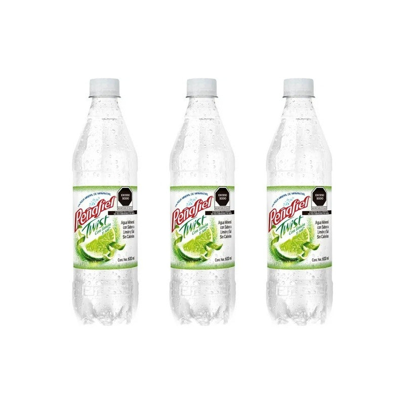 Agua Mineral Peñafiel Twist Toque Sal Y Limón 6 Pzs De 600ml